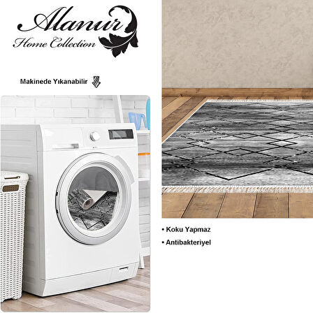 Dekoreko Kaymaz Taban Djt Salon Halısı Trend Saçaklı Modern M5006