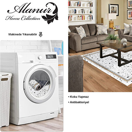 Dekoreko Kaymaz Taban Djt Salon Halısı Star Pamuk Modern M12366