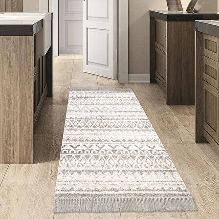 Dekoreko Kaymaz Taban Djt Mutfak Halısı Trend Saçaklı İskandinav F5078