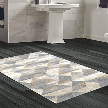 Dekoreko Kaymaz Taban Djt Banyo Halısı Yıldız Deri İskandinav 661M