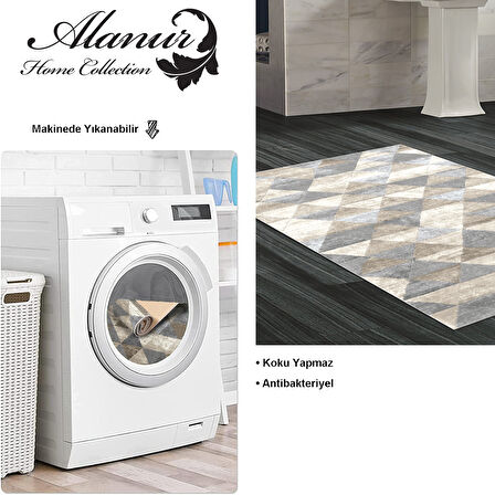 Dekoreko Kaymaz Taban Djt Banyo Halısı Yıldız Deri İskandinav 661M