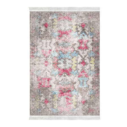 Dekoreko Kaymaz Taban Djt Mutfak Halısı Yıldız Deri Saçaklı Modern F5138