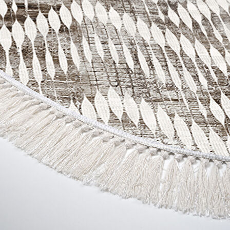 Dekoreko Kaymaz Taban Djt Mutfak Halısı Trend Saçaklı Oval İskandinav F5124