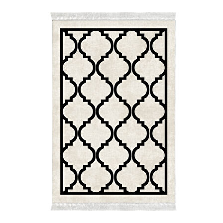 Dekoreko Kaymaz Taban Djt Mutfak Halısı Star Pamuk Saçaklı Modern 688M