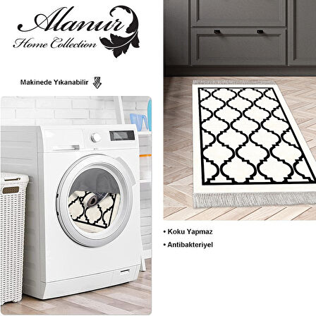 Dekoreko Kaymaz Taban Djt Mutfak Halısı Star Pamuk Saçaklı Modern 688M