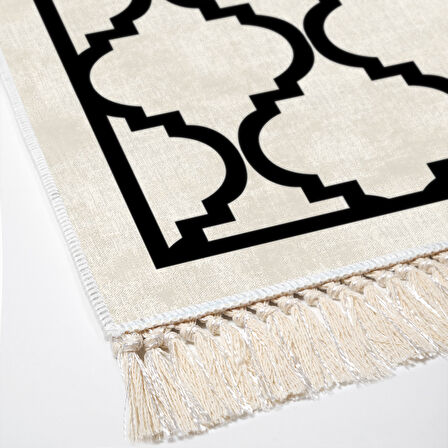 Dekoreko Kaymaz Taban Djt Mutfak Halısı Star Pamuk Saçaklı Modern 688M