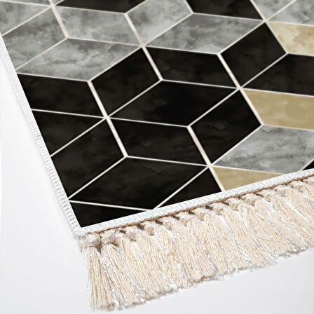 Dekoreko Kaymaz Taban Djt Mutfak Halısı Yıldız Deri Saçaklı İskandinav 2146M