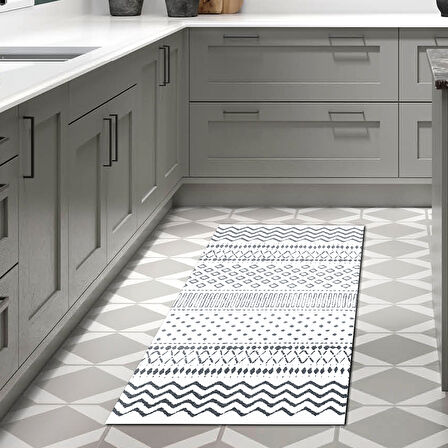 Dekoreko Kaymaz Taban Djt Mutfak Halısı Yıldız Deri İskandinav F5086