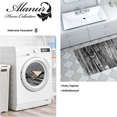 Dekoreko Kaymaz Taban Djt Banyo Halısı Yıldız Deri Modern Mu136