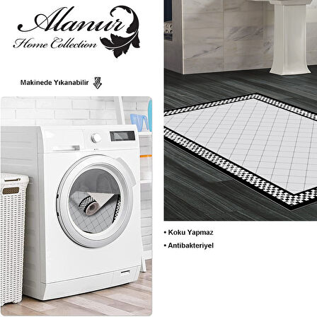Dekoreko Kaymaz Taban Djt Banyo Halısı Trend Modern 603M