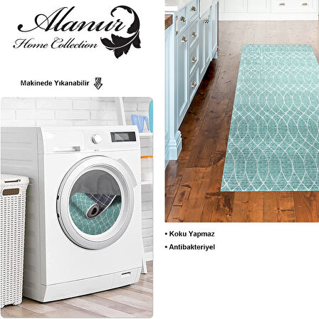 Dekoreko Kaymaz Taban Djt Mutfak Halısı Star Pamuk İskandinav F5084