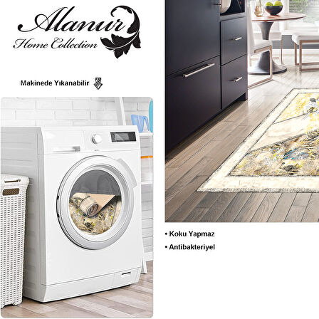 Dekoreko Kaymaz Taban Djt Mutfak Halısı Yıldız Deri Modern 729