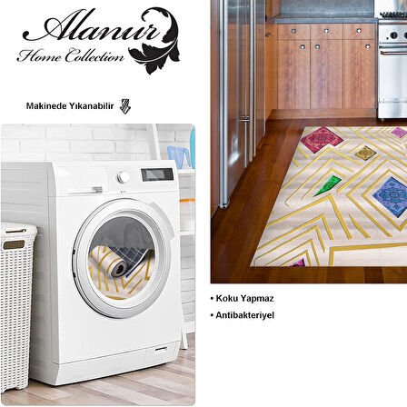 Dekoreko Kaymaz Taban Djt Mutfak Halısı Star Pamuk Modern P1337