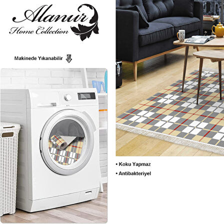 Dekoreko Kaymaz Taban Djt Salon Halısı Trend Saçaklı Modern 750