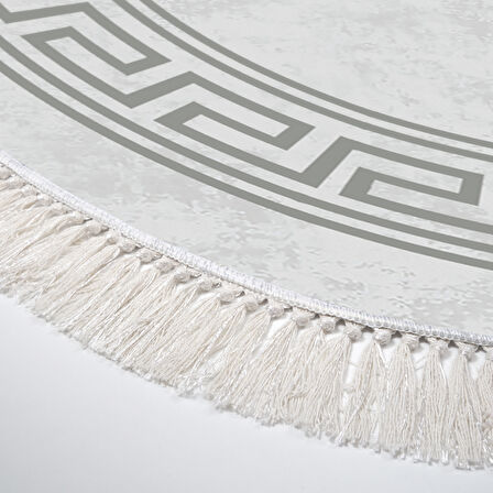 Dekoreko Kaymaz Taban Djt Mutfak Halısı Trend Saçaklı Oval Modern 626M