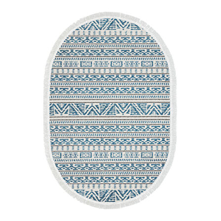 Dekoreko Kaymaz Taban Djt Mutfak Halısı Trend Saçaklı Oval İskandinav F5082