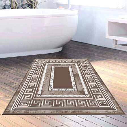 Dekoreko Kaymaz Taban Djt Banyo Halısı Yıldız Deri Modern 651M