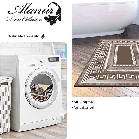 Dekoreko Kaymaz Taban Djt Banyo Halısı Yıldız Deri Modern 651M