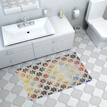 Dekoreko Kaymaz Taban Djt Banyo Halısı Trend Modern 763
