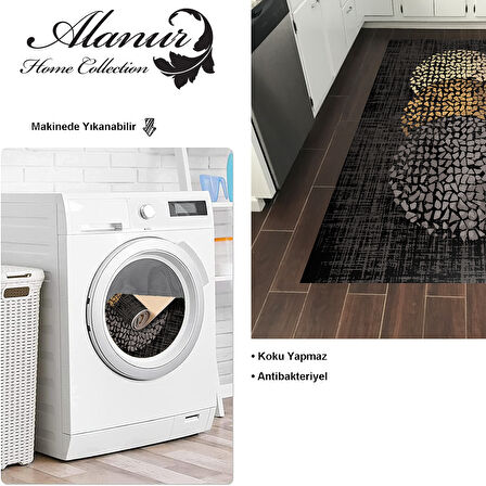 Dekoreko Kaymaz Taban Djt Mutfak Halısı Yıldız Deri Modern E4052