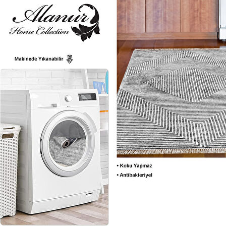 Dekoreko Kaymaz Taban Djt Mutfak Halısı Star Pamuk Saçaklı Modern Mu134