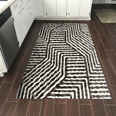 Dekoreko Kaymaz Taban Djt Mutfak Halısı Yıldız Deri Modern 713