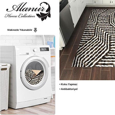 Dekoreko Kaymaz Taban Djt Mutfak Halısı Yıldız Deri Modern 713