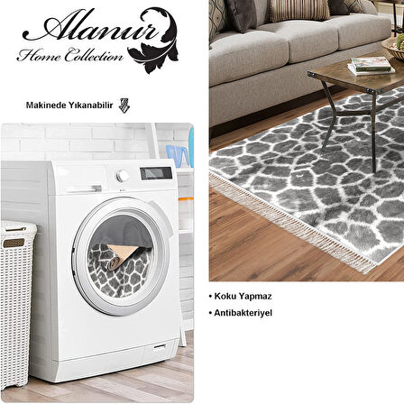 Dekoreko Kaymaz Taban Djt Salon Halısı Yıldız Deri Saçaklı Modern 1910