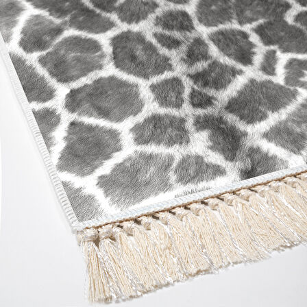 Dekoreko Kaymaz Taban Djt Salon Halısı Yıldız Deri Saçaklı Modern 1910