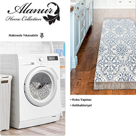 Dekoreko Kaymaz Taban Djt Mutfak Halısı Star Pamuk Saçaklı Modern 1906M