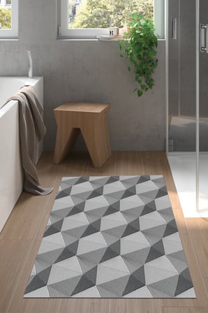 Kaymaz Dijital Mutfak & Salon Halı Star Pamuk Geometrik E5010