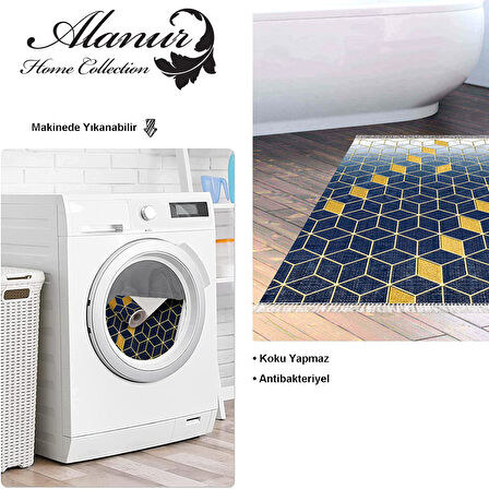 Dekoreko Kaymaz Taban Djt Banyo Halısı Trend Saçaklı Modern 719