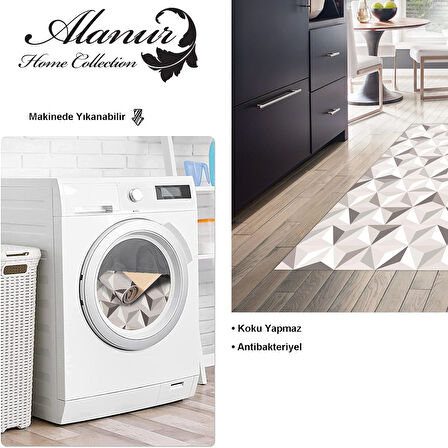 Dekoreko Kaymaz Taban Djt Mutfak Halısı Yıldız Deri Modern 1944