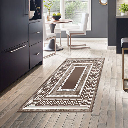 Dekoreko Kaymaz Taban Djt Mutfak Halısı Yıldız Deri Modern 651M