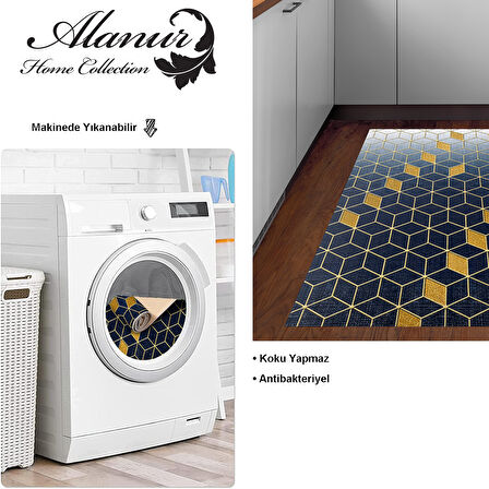 Dekoreko Kaymaz Taban Djt Mutfak Halısı Yıldız Deri Modern 719