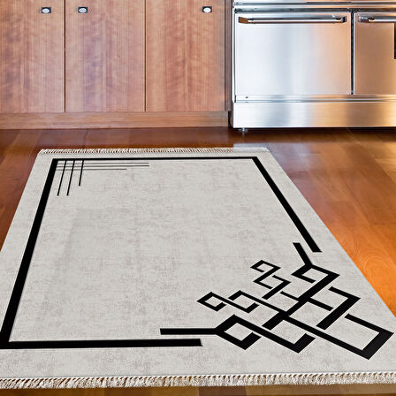 Dekoreko Kaymaz Taban Djt Mutfak Halısı Star Pamuk Saçaklı Modern 1919