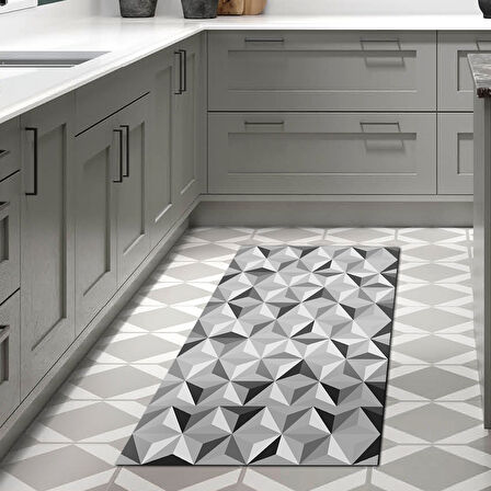 Dekoreko Kaymaz Taban Djt Mutfak Halısı Yıldız Deri Modern 1944