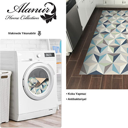 Dekoreko Kaymaz Taban Djt Mutfak Halısı Yıldız Deri Modern 1944