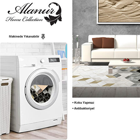 Dekoreko Kaymaz Taban Djt Salon Halısı Yıldız Deri Saçaklı İskandinav 2146M