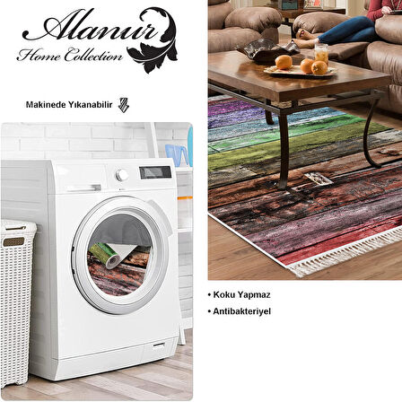 Dekoreko Kaymaz Taban Djt Salon Halısı Trend Saçaklı Modern Mu136