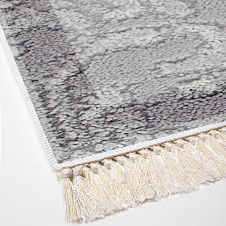 Dekoreko Kaymaz Taban Djt Mutfak Halısı Yıldız Deri Saçaklı Modern 1314