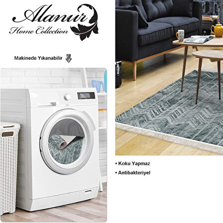 Dekoreko Kaymaz Taban Djt Salon Halısı Trend Saçaklı İskandinav F5083