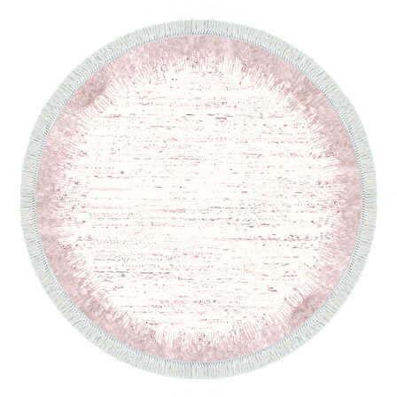 Dekoreko Kaymaz Taban Djt Salon Halısı Yıldız Deri Saçaklı Yuvarlak Modern 1342