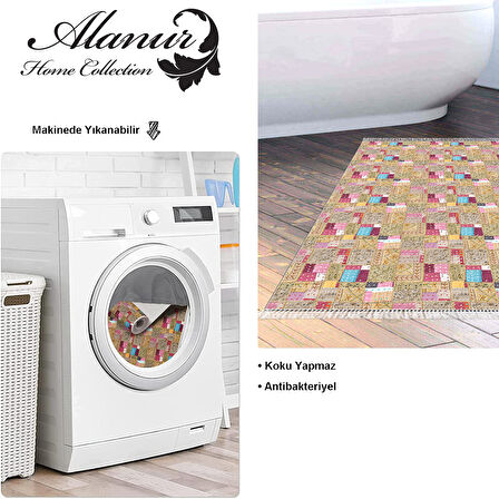 Dekoreko Kaymaz Taban Djt Banyo Halısı Trend Saçaklı Modern 2155M