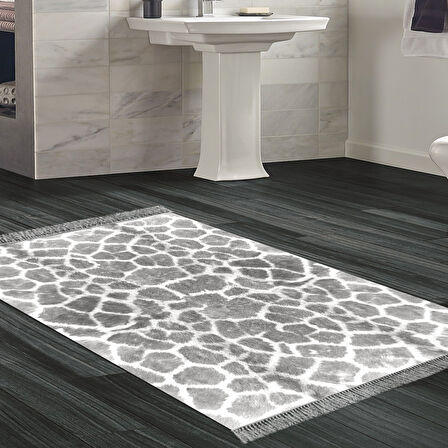 Dekoreko Kaymaz Taban Djt Banyo Halısı Yıldız Deri Saçaklı Modern 1910