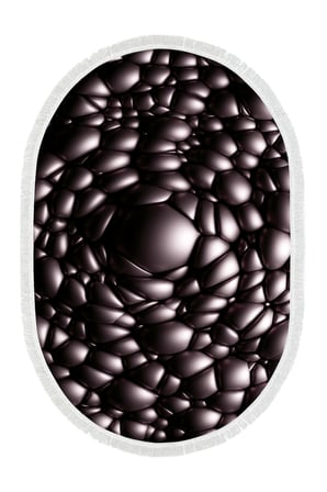 Kaymaz Dijital Mutfak & Salon Halı Trend Saçaklı Oval Geometrik E5009