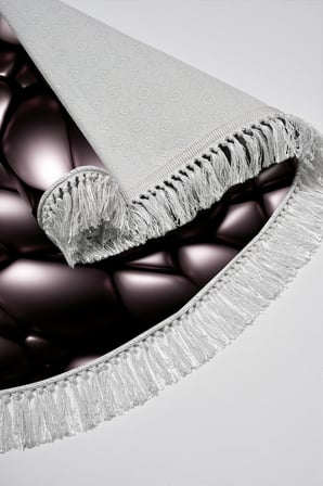 Kaymaz Dijital Mutfak & Salon Halı Trend Saçaklı Oval Geometrik E5009