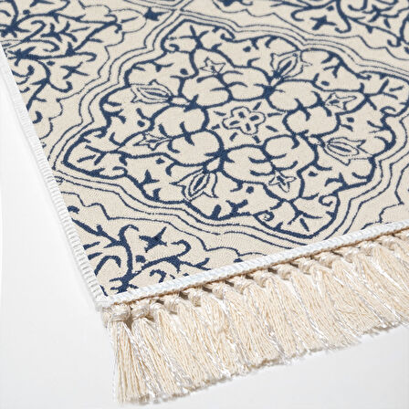 Dekoreko Kaymaz Taban Djt Mutfak Halısı Star Pamuk Saçaklı Modern 1906M