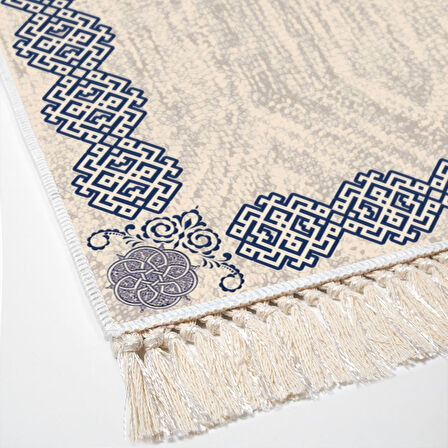 Dekoreko Kaymaz Taban Djt Salon Halısı Star Pamuk Saçaklı Modern 1319