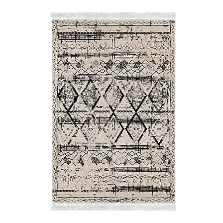 Dekoreko Kaymaz Taban Djt Mutfak Halısı Star Pamuk Saçaklı İskandinav M5141